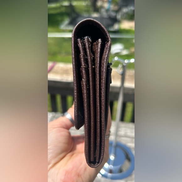 Vegan Leather Brown Snap Long Wallet LIKE NEW! - Picture 3 of 8